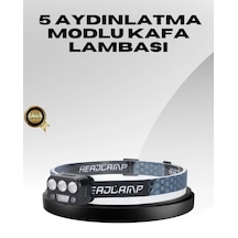 Hubrendy Tekno Usb Şarjlı Led Kafa Lambası 300 Lümen Güç Göstergeli AÇIK GRİ KAHVE KARIŞIMI