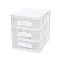 Tonton - No:1 Çekmece 3 Katlı 21.5x16.5x18.5 Cm - Siyah Veya Beyaz Renk Gönderilir 5580