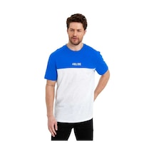 Erkek Bisiklet Yaka Blok Renkli Regular Fit Baskılı Tişört 001