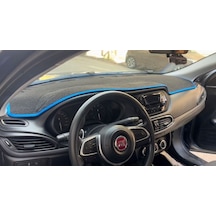 2015-2020 Modellerine Uygun Fiat Egea Ekransız Torpido Koruma Halısı Siyah Kenar Renk Mavi