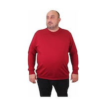 Starbattal Büyük Beden Sıfır Yaka Classic Sweat 23216 Bordo-Bordo