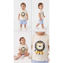 6/24 Ay Keten Şortlu Basic Bebek Takımı Açık Mavi