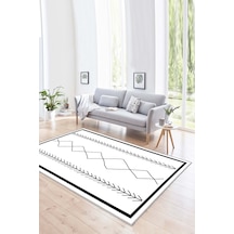 West Home Dijital Baskı Yıkanabilir Kaymaz Taban Leke Tutmaz Beyaz Mutfak Halısı Salon Halısı Ve Yolluk Wh 394 White