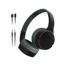Soundform Mini Çocuk Kablosuz Kulaklık Siyah Dahili Mikrofon, 30 Saat Çalma, Eğlenceli Çıkartmalar, İphone, İpad Ve Galaxy Uyumlu