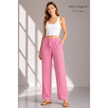 Intive Cool Comfort Müslin/waffle Kumaş İç Göstermez Pamuklu Nefes Alabilir Dokulu Yazlık Pantolon Pembe