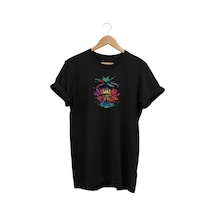 Widi Palmiye Baskılı Siyah T-shirt Siyah