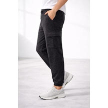 Assema Erkek Jogger Eşofman Altı Regular Fit , Kargo Cepli, Lastikli Paça, Günlük Spor Pantolon - Füme Çok Renkli