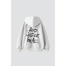 Startmore Metallica And Justice For All Baskılı Oversize Unisex Beyaz Beyaz