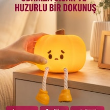 Dekoratif Pumpkin Gece Lambası Şarjlı Dokunmatik Led Işık Yeni Nesil Renkli