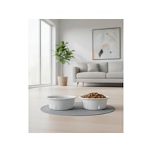 Köpek Su Ve Mama Kabı - Seramik Beyaz Kase - 2'li - Büyük Irk - 19cm - 2 1000ml