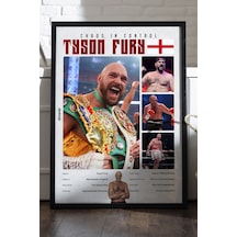Tyson Fury Boks Siyah Ahşap Çerçeveli Poster, Dekoratif Dövüş Duvar Tablosu