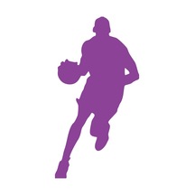 Basketbol Silüet Araba Sticker 17x17 Cm Mor