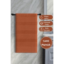 Pamuk Tekli Havlu Jakarlı Karna Home Ruma - 70 X 140 Kiremit