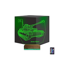 Luvivia Tank Tankçı Asker Kişiye Özel 3d Lamba - Masa Gece Lambası Şeffaf