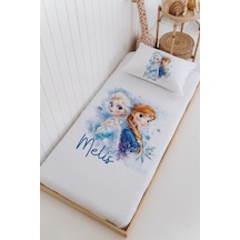 İsme Özel %100 Pamuk Bebek Ve Çocuk Tek Kişilik 165 X 225 Cm Pike Takımı-elsa Ve Anna Beyaz