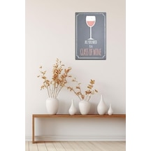 Kuşe Kağıt Duvar Posteri All You Is A Glass Of Wine Retro Vintage Drtr0118 7/8 Yaş