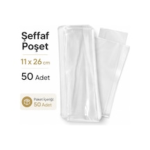 Şeffaf Poşet 11x26 Cm Kilitsiz Şeffaf Kalın Yırtılmaz Akıtmaz Şeker Şarküteri Poşeti 50 Adet