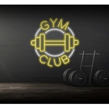 Gym Club Yazılı Ve Şekilli Neon Tabela Sarı