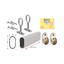 Askılık Borusu Oval 61,5cm +2 Adet Oval Ayaklı Flanş +2 Adet Oval Sabit Flanş + Montaj Vidaları Set