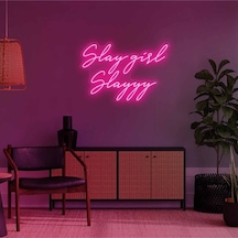 Slay Girl Slayyy Yazılı Neon Tabela Pembe