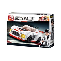 Beyaz Renkli Yarış Arabası - Sluban Car Club Seti