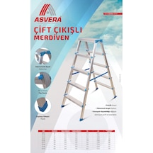 Safir Serisi 2+2 Basamaklı Katlanır Çift Çıkışlı Alüminyum Ev Tipi Merdiven 1 Adet