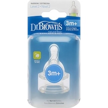 Dr.Brown's Dar Ağız 2.Seviye 3+ Silikon Biberon Emziği 2'li