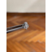 316 L Cerrahi Çelik Dudak Piercing Kıkırdak Helix Tragus Conch Zirkon Taşlı Figürlü Piercing Kırmızı
