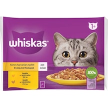 Whiskas Pouch Jöle İçinde Tavuklu Ve Hindili Yetişkin Kedi Konservesi 4x85 Gr