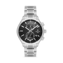 Hislon Dt158s-04ss Safir Camlı Çelik Kordon Çelik Kasa 10 Atm Suya Dayanıklı Metalik Renk Erkek Kol Saati Metalik