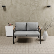 Mb Garden Furnıture Simetri Model, Balkon, Bahçe, Cafe, Metal Koltuk Takımı, Bahçe Takımı , Çay Seti, İkili Süngerli Açık Gri