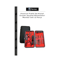 Premium Pratik Set Kişisel Ürünler Seyahat Malzemeleri Manikür Seti 12 Parça