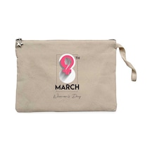 8 Th March Krem Clutch Astarlı Cüzdan / El Çantası