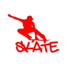 Kaykaycı Sticker 17x17 Cm Kırmızı