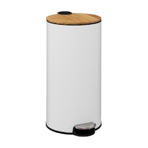 5five Çöp Kovaları Simply Smart Bambou 30 Lt Metal Beyaz