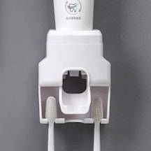 Lemestar Otomatik Diş Macunu Sıkıcı İle Diş Fırçası Tutucu - Pratik Kullanım, Gereksiz Tüketimi Azalt, Su Geçirmez Ve Dayanıklı Abs Malzeme Beyaz