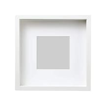 Rıbba 25x25 Cm Derin Beyaz Kare Ahşap Fotoğraf Resim Çerçevesi Paspartulu