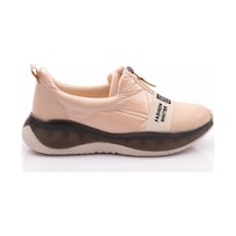 Dgn P4 Kadın Yazi Detayli Spor Ayakkabi Bej