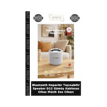 Bluetooth Hoparlör Taşınabilir Speaker D12 Gümüş Kablosuz Cihaz Müzik Ses Cihazı