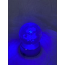 3d Led Işık Cam Küre Çiçek I Love You Pilli