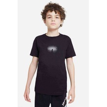 Viktoria Baskılı Unisex Çocuk Siyah T-Shirt
