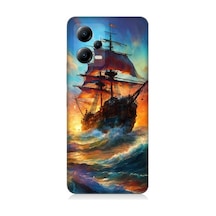 Xiaomi Poco X5 5g Uyumlu Kızıl Deniz Yelkenli Gemi Desenli Silikon Kılıf