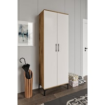 Plain Metal Ayak Metal Kulp Pla2200 Ayakkabılık Mutfak Dolabı Banyo Dolabı Balkon Dolabı Kiler Dolabı Çok Amaçlı Dolap Ekru Ceviz