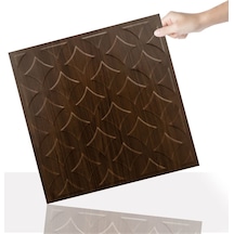 3 Boyutlu Duvar Paneli Kabartmalı Retro Desen Pvc 41x41 Cm/ 6 Adet /1 M² Teak