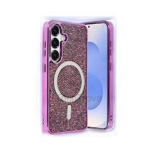 Samsung Uyumlu Galaxy S24 Kılıf Magsafe Özellikli Parlak Mozaik Taşlı Diamond Lüks Kapak Samsung Uyumlu Galaxy S24 Kılıf Magsafe Özellikli Parlak Mozaik Taşlı Diamond Lüks Kapak
