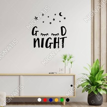 Sevimli Şekilde Good Night Yazısı Duvar Sticker 60X58Cm (452366029)