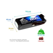 Leopard Power 2200 mAh 22.2V 6S 40C Lityum Polimer Lipo Batarya Pil T Plug