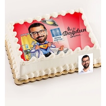 Kişiye Özel Bay Doktor Karikatür Baskılı Yaş Pasta Için Yenilebil (367083856)