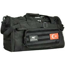 Musclecloth Tactical Duffel Bag Silindir Çanta Siyah