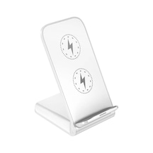 Honmex 15w Hızlı Şarj Dual Bobin Dikey-yatay Masaüstü Telefon Tutucu Kablosuz Şarj Cihazı Type-c Beyaz